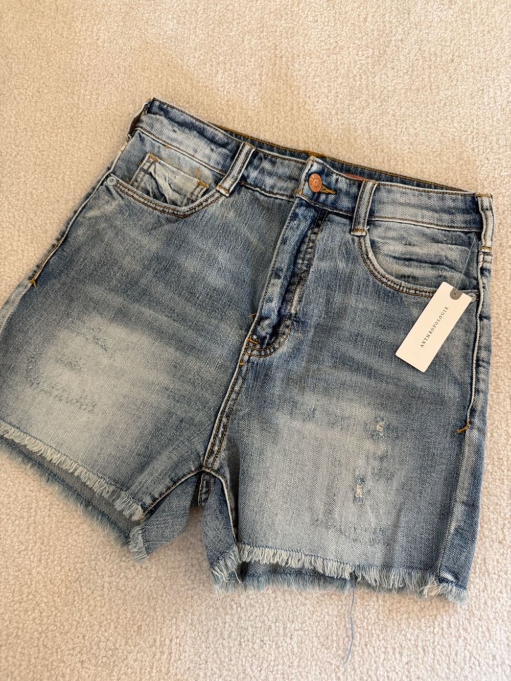 NWT Anthropologie PILCRO High-Rise Distressed Denim Shorts